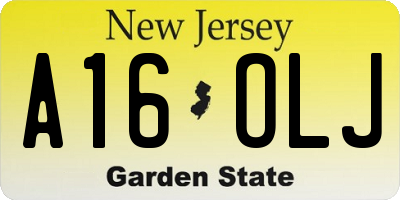 NJ license plate A16OLJ