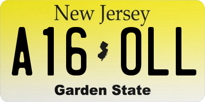 NJ license plate A16OLL
