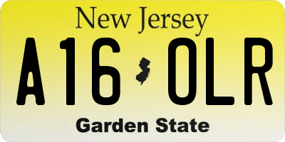 NJ license plate A16OLR