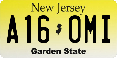 NJ license plate A16OMI