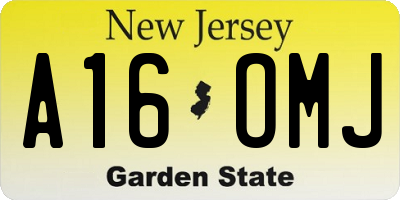NJ license plate A16OMJ
