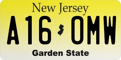 NJ license plate A16OMW