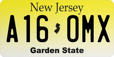 NJ license plate A16OMX