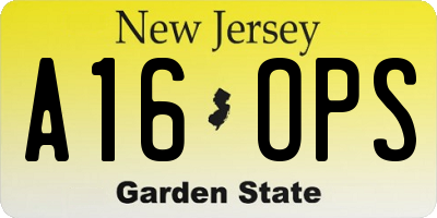 NJ license plate A16OPS