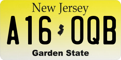 NJ license plate A16OQB