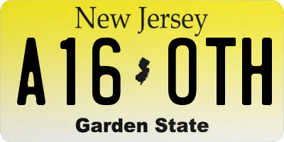 NJ license plate A16OTH