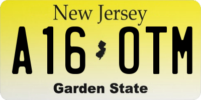 NJ license plate A16OTM