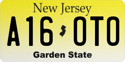 NJ license plate A16OTO