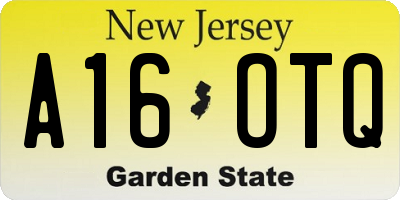 NJ license plate A16OTQ