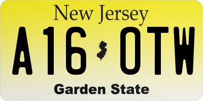 NJ license plate A16OTW