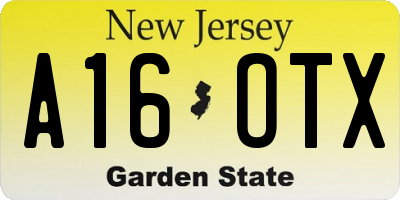 NJ license plate A16OTX