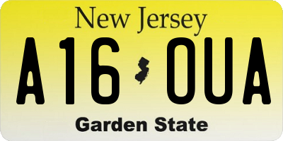 NJ license plate A16OUA