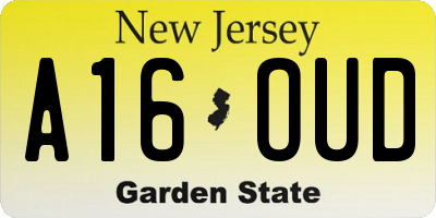 NJ license plate A16OUD