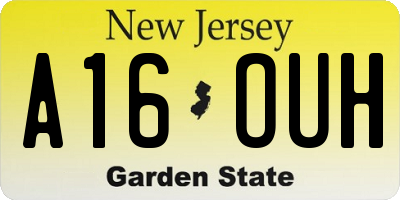 NJ license plate A16OUH