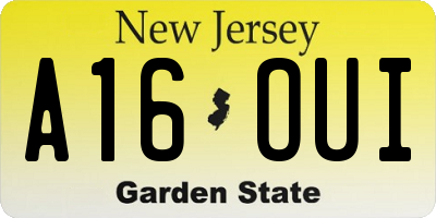NJ license plate A16OUI