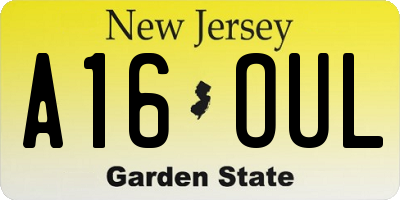 NJ license plate A16OUL