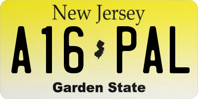 NJ license plate A16PAL