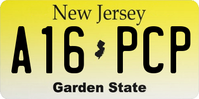NJ license plate A16PCP