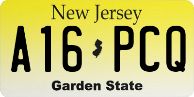 NJ license plate A16PCQ
