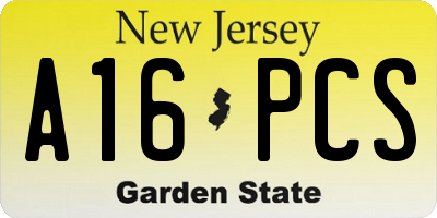 NJ license plate A16PCS
