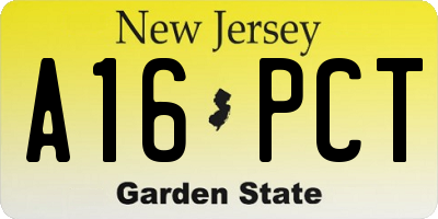 NJ license plate A16PCT