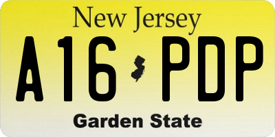 NJ license plate A16PDP