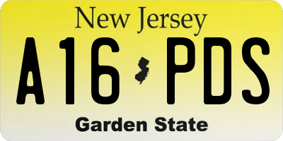 NJ license plate A16PDS