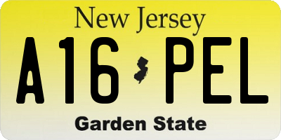 NJ license plate A16PEL
