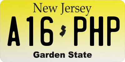 NJ license plate A16PHP