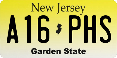 NJ license plate A16PHS