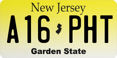 NJ license plate A16PHT