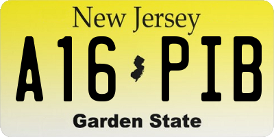 NJ license plate A16PIB