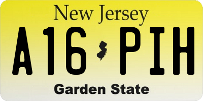 NJ license plate A16PIH