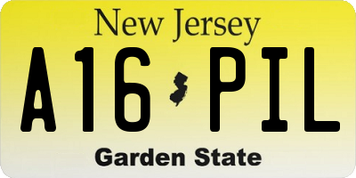 NJ license plate A16PIL