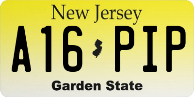 NJ license plate A16PIP