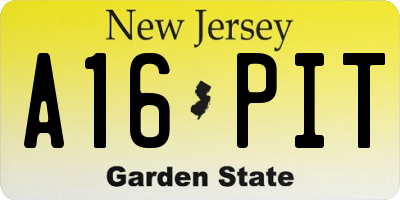 NJ license plate A16PIT