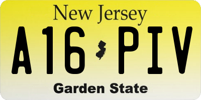 NJ license plate A16PIV