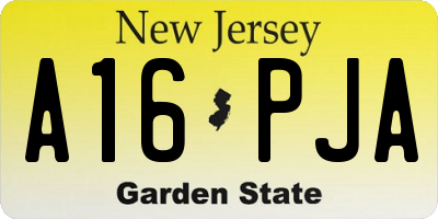 NJ license plate A16PJA