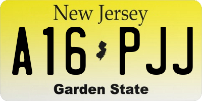NJ license plate A16PJJ