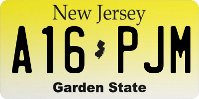 NJ license plate A16PJM