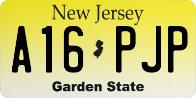 NJ license plate A16PJP