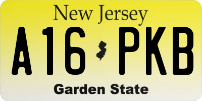 NJ license plate A16PKB