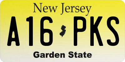 NJ license plate A16PKS