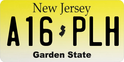 NJ license plate A16PLH