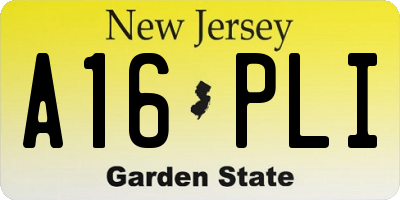 NJ license plate A16PLI