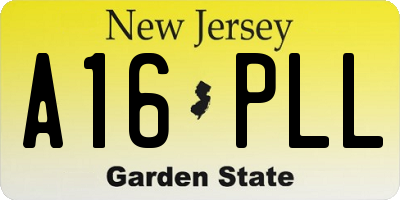 NJ license plate A16PLL