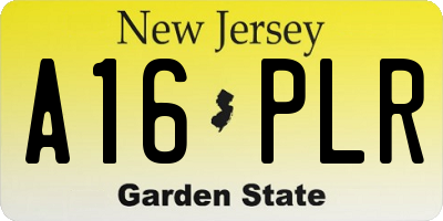 NJ license plate A16PLR
