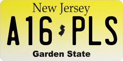 NJ license plate A16PLS