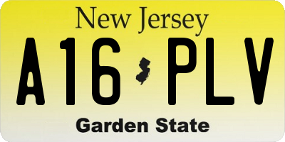 NJ license plate A16PLV