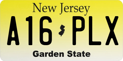 NJ license plate A16PLX
